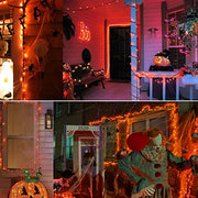 Brizled Orange Halloween Lights, 21.3ft 100-ct Incandescent Halloween String Lights Connectable, UL Certified Orange Light String, Black Wire Mini Light Set for Fall Season Holiday Thanksgiving Tree