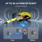 BUSSGO RC Helicopter, Remote Control Helicopter for Kids | with 30Mins Flight(2 Batteries), 7+1 LED Light Modes, Altitude Hold, RC Toys for Boys Girls