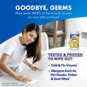 Lysol Disinfecting Wipes, Cleaner, Lemon + Mango + Linen, 80 ct. (4 Pack) | All Purpose Cleaner, Sanitizing, Deodorizing, Apartment Essentials, Back To School Cleaning Supplies, Kitchen & Bathroom Wipe