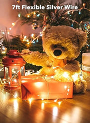 Brightown 12 Pack 7ft Battery Operated LED Fairy Lights for Xmas Decoration | 20 LED Bulbs, Warm White, Waterproof, Flexible Silver Wire, Lovely for DIY Crafts Wedding Table Centerpieces Decoration