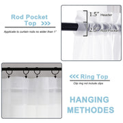 OWENIE White Sheer Curtains 84 inches Long 2 Panels Set for Living Room | Sheer White Curtain for Bedroom, Rod Pocket Light Filtering Sheer Panel Drapes, 2pcs, Each 42" Width x 84" Long