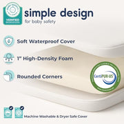 Hiccapop Playard Mattress Pad, Pack and Play Mattress with Carry Bag, 1.25"