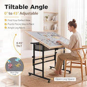 BuilderButler Puzzle Table 1500 Pieces with Wheels, Drawers & Cover, 33.58"x24.92" Adjustable Height & 45° Tilting Jigsaw Board for Adults, Also Ideal as Fuse Beads Table
