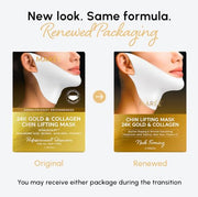 MAREE V Line Lifting Mask - Gold Face Lift Tape & Double Chin Lifting Mask | Collagen mask for neck lifting & tightening, neck wrinkle patches, face lifting tape, chin strap for double chin for women