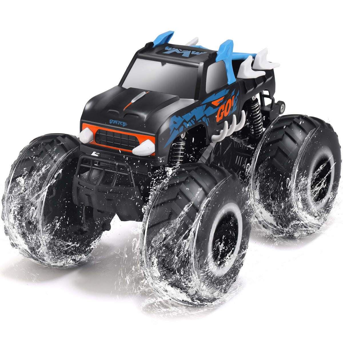 Threeking 1:16 Amphibious Monster Truck All Terrain Remote Control Car Toys | Waterproof Durable 4WD Off-Road RC Crawler Cars Pick-Up Unique Toy Gifts for Boys Girls Ages 6-12