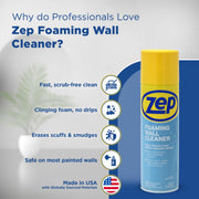 Zep Foaming Wall Cleaner - 18oz - Removes Scuffs & Stains | Removes Stains Without Damaging Finishes