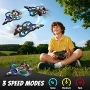 4DRC RC Planes Remote Control Airplanes for Kids Adults,Black,2Batteries | Remote Control Planes for Kids Adults Beginners, Remote Control Helicopter Fighter Jet Drones for Kids Adults, 360° Flip