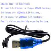 Blomiky 2 Pack 3.7V 0.5A Lithium Battery Charge Cable with SM-2P Black Plug for Some Kind of Mini RC Amphibious Stunt Car Boat Trucks 1S Li-ion and Li-Po Battery / 3.7V USB 2