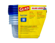 Glad GladWare Medium Rectangle Food Storage Containers, 24 Oz, 5 Count | Airtight, leak-resistant containers for soups, salads, and meal prep, microwave, dishwasher, and freezer safe