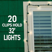 Command Outdoor Light Clips, Clear, 20 Clips, 24 Weather Resistant Strips | Damage-Free Hanging Light Clips with Adhesive Strips, No Tools Mini Wall Hooks for Hanging Decorations in Living Spaces