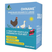 OHNAME 10LB Dried Black Soldier Fly Larvae for Chickens | Factory Direct-No Middle Man, 4% Calcium for Strong Eggshells, 43% Protein Natural Treats for Vibrant Feathers