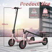 Electric Scooter - 350W/500W Motor, 8.5"/10''Solid Tires, Up to 19/22MPH& 16/21/23Miles Long-Range Portable Commuting Scooter for Adults with Double Braking System