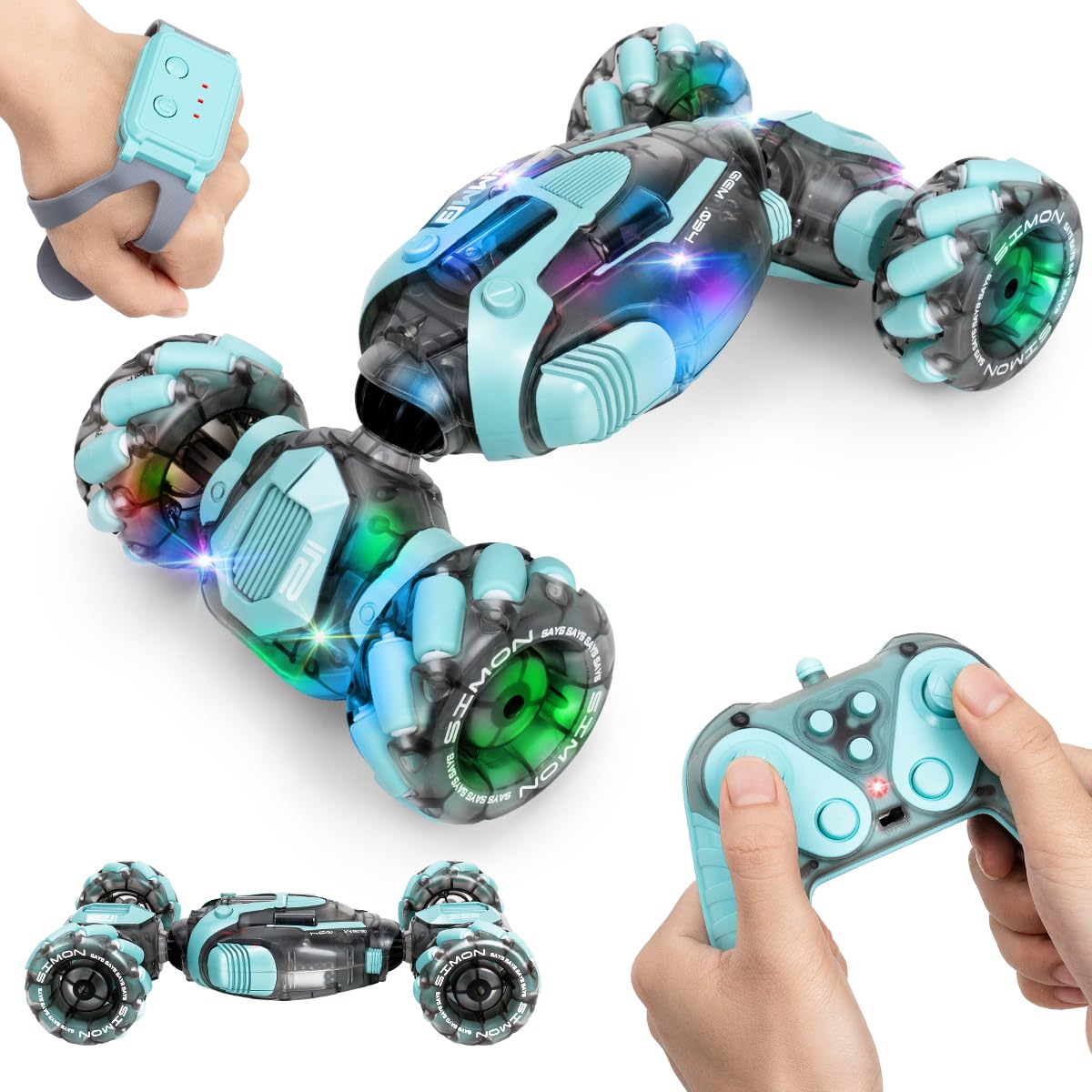 ZMMB Gesture Sensing RC Stunt Car - Best Gifts for Boys 6-12 Year Old 360° Rotating 4WD Remote Control Transform Hand Controlled Car Birthday Presents for Kids Age 7 8 9 10 11 yr