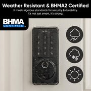 Wyze Auto-Lock Bolt v2, Fingerprint Keyless Entry Smart Lock, AI Learning Scanner with Wi-Fi Front Door Lock Deadbolt, Auto-Lock, 8 Months Battery, BHMA2, IP53, Anti-Peep Keypad, Backup Keys