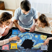 CALLKROON Puzzle Mat Roll Up for 1500 Pieces, Felt Puzzle Board Alternative Gift Set with 4 Sorting Trays and Inflatable Tube, Premium Puzzle Saver Mat for Storage, Portable Puzzle Rolling Mat