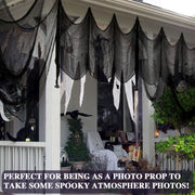 ZeeDix 6 Pack Black Halloween Creepy Cloth 30 × 75 Inch - Halloween Cheesecloth Decoration Spooky Scary Gauze Black Cheese Cloth for Party Supplies Outdoor Yard Home Wall Doorway