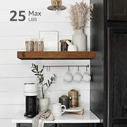 QEEIG Bathroom Floating Shelves for Wall (Brown, Set of 2, 15.7") | 16 inch Small Shelf Over Toilet for Farmhouse Home Decor, Rustic Plant Display, Towels Organizer (008-40BN)