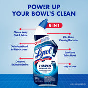 Lysol Toilet Bowl Cleaner Clinging Gel, Power, 24 oz, 2 Pack | Disinfecting, Sanitizing, Deodorizing, Septic Safe, Bleach Free, For Toilet Rings, Limescale, & Hard Water, Bathroom Cleaner