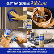 Bar Keepers Friend Powder Cleanser, 12 oz x 2, Multipurpose Cleaner, Degreaser & Remover for Burnt Stainless Steel Pots and Pans, Rust Stains, Hard Water Deposits & Soap Scum