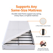 Amazon Basics Smart Box Spring Bed Base, 5-Inch Low Profile Height Mattress Foundation, Sturdy Durable Steel Support, Tool-Free Easy Assembly, Queen, 79" x 59.5" x 5", White