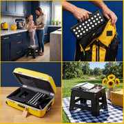 Utopia Home Folding Step Stool 9 Inch, Anti-Slip, Black, 1-Pack | Foldable step stool with anti-slip surface, built-in handle, and 300 lbs support for safe home use