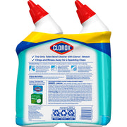 Clorox Toilet Bowl Cleaner Clinging Bleach Gel, Kills 99.9% of Bacteria and Viruses, Ocean Mist, 24 Fl Oz, Pack of 2