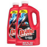 Drano Max Gel Drain Clog Remover & Cleaner, Safe for All Pipes, 80oz 2-Pack