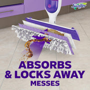 Swiffer PowerMop Mopping Kit for Floor Cleaning, Set Includes 1 Power Mop, 2 Replacement Pads, 1 Liquid Solution Refill, 2 Batteries, No Bucket Needed Electric Spray Cleaner, Multi-Surface and Wood