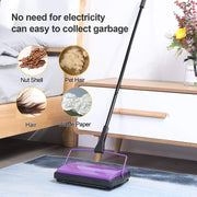 Yocada Carpet Sweeper Cleaner Manual Household Sweeper Lightweight | Hand Push Non-Electric for Home Office Low&Undercoat Carpets Rugs Pet Hair Dust Scraps Paper Rubbish Cleaning with a Brush