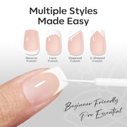 modelones White French Tip Liner Gel Polish 15ml with Precision Brush | High-Pigment Color Nail Art Gel Paint Crisp Swirl Fine Line Design Beginner Friendly Long Lasting Soak Off U V Cure Manicure