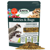 Berries & Bugs 1.5 lb - All Natural High Protein High Fiber Food for Hedgehogs, Skunks, Opossums, Sugar Gliders - Universal Insectivore Diet with Fruit, Gut-Loaded Insects, & Healthy Vitamins