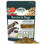 Berries & Bugs 1.5 lb - All Natural High Protein High Fiber Food for Hedgehogs, Skunks, Opossums, Sugar Gliders - Universal Insectivore Diet with Fruit, Gut-Loaded Insects, & Healthy Vitamins