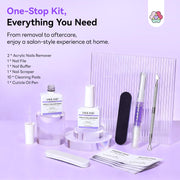 SAVILAND 2 Pcs Gentle Acrylic Nail Remover Kit Set for Acrylic Nails | No soaking, No wrapping, Cuticle Oil & Nail File Tools, Zero Residue, Remove Dip Nails Gel Nail Polish, Home Salon Use
