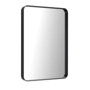 LOAAO 22X30 Inch Black Bathroom Mirror Metal Framed | Rounded Rectangle, Matte Black Bathroom Vanity Mirror, Anti-Rust, Hangs Horizontally or Vertically