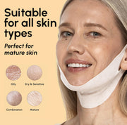 MAREE V Line Lifting Mask - Gold Face Lift Tape & Double Chin Lifting Mask | Collagen mask for neck lifting & tightening, neck wrinkle patches, face lifting tape, chin strap for double chin for women