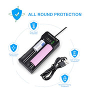 18650 Battery Charger for 3.7V/3.6V Li-ion Batteries 26650 18650 21700 14500 16340(RCR123), Ni-MH/Ni-Cd AA AAA C Batteries-Upgraded
