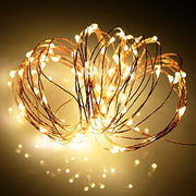 Ariceleo Led Fairy Lights Battery Operated, 1 Pack Mini Battery Powered Copper Wire Starry Fairy Lights for Bedroom, Christmas, Parties, Wedding, Centerpiece, Decoration (5m/16ft Warm White)