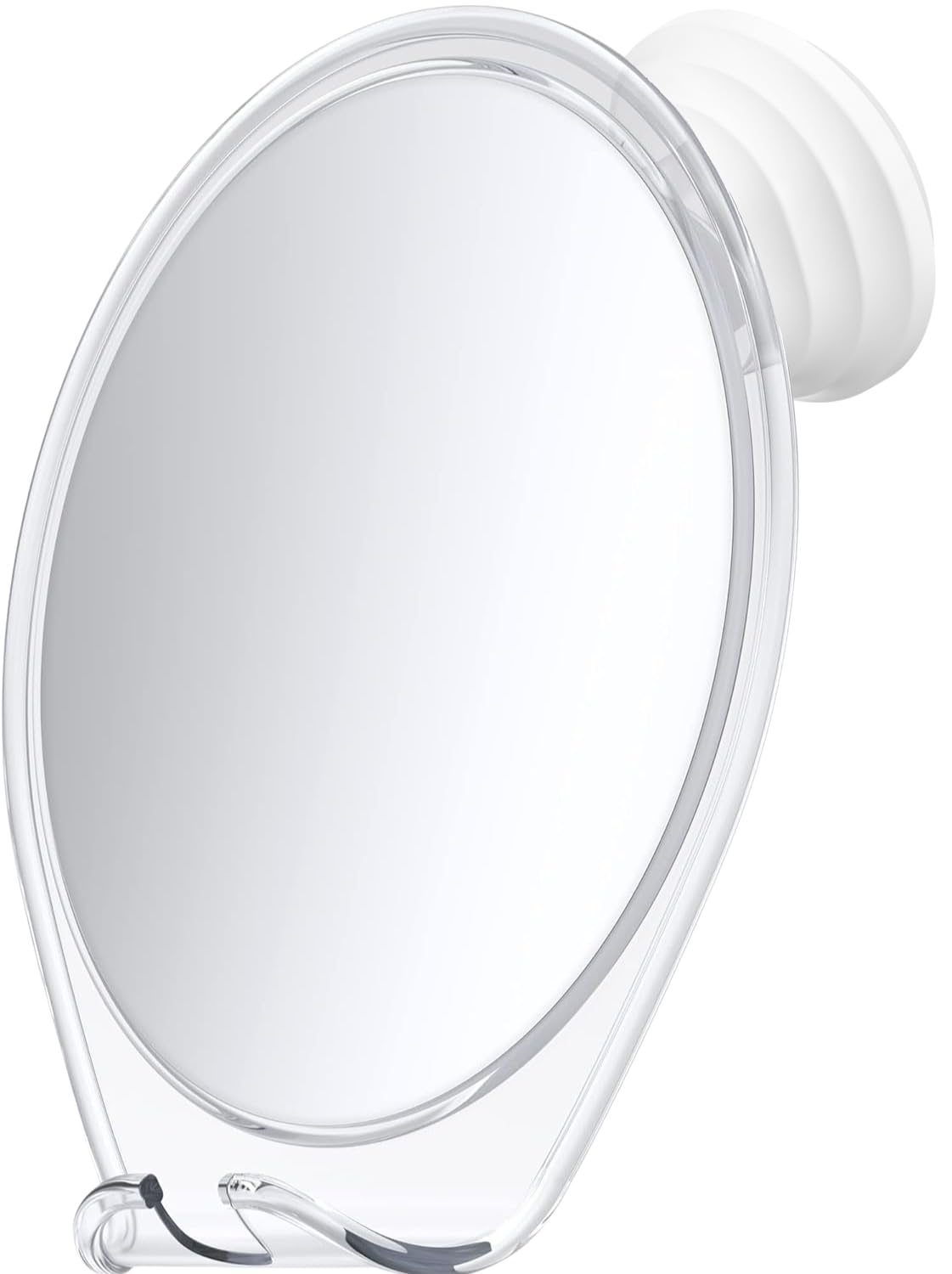 HONEYBULL Fogless Shower Mirror for Shaving with Suction Mount, White | Shatterproof Acrylic Bathroom Accessory With 360 Swivel & Built-in Razor Hook, Clear Reflection in Steam & No-Drill Setup