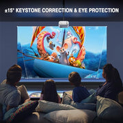 Mini Projector, VISSPL Full HD 1080P Video Projector, Portable Outdoor Projector with Tripod, Kids Gift, Home Theater Movie Phone Projector Compatible with Android/iOS/Windows