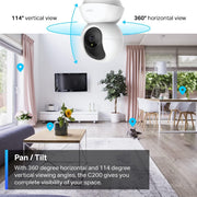 Tapo 1080p Pan/Tilt Security Camera for Baby Monitor, Pet Camera, C200 | Motion Detection, 2-Way Audio, Night Vision, Cloud & SD Card Storage, Works with Alexa & Google Home