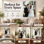 Custom Canvas Prints with Your Photo, Personalized Picture Wall Art 8x10in | Ship Next Day, Custom Photo Gifts for Mom Dad Pet Couple Family Wedding Anniversary, Floating Frame Available, Ready to Hang