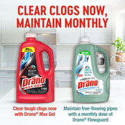 Drano Max Gel Drain Clog Remover & Cleaner, Safe for All Pipes, 80oz 2-Pack