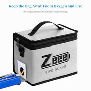 Zeee Fireproof Explosionproof Lipo Bag Battery Storage(8.46 x 6.5 x 5.71in) | Large Capacity Guard Pouch for Lipo Charge & Storage