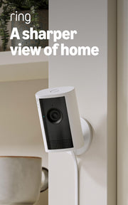 Ring Indoor Cam 2K, Retinal 2K for crisp video, 6x Enhanced Zoom, Night Vision, Home and business security, White