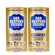 Bar Keepers Friend Powder Cleanser, 12 oz x 2, Multipurpose Cleaner, Degreaser & Remover for Burnt Stainless Steel Pots and Pans, Rust Stains, Hard Water Deposits & Soap Scum