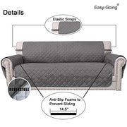 Easy-Going Reversible Couch Cover, 3 Cushion Sofa, Large, Gray/Light Gray | Machine Washable Slipcover For Dogs, Water Resistant Furniture Mat For Living Room, Non-Slip Sofa Cover, Pet Friendly