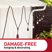 Command Outdoor Light Clips, Clear, 20 Clips, 24 Weather Resistant Strips | Damage-Free Hanging Light Clips with Adhesive Strips, No Tools Mini Wall Hooks for Hanging Decorations in Living Spaces