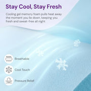GAESTE Full Size 8 Inch Cooling Gel Memory Foam Mattress, Medium Feel | Pressure Relief & Ergonomic Support, Cool Sleep, Machine Washable Anti-Slip Cover, Fiberglass free, CertiPUR-US Certified