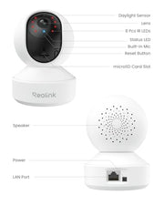 REOLINK E1 Pro 3K Dual-Band Wi-Fi Indoor Camera for Baby & Pet Monitoring | Auto Tracking, 5MP Night Vision Enhanced by F1.6 Aperture, Person/Pet/Baby Crying Detection, 2.4/5GHz Wi-Fi, Two-Way Audio
