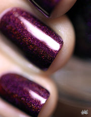 ILNP Black Orchid - Deep Burgundy Holographic Nail Polish, Long Lasting Non Gel, Chip Resistant, Non-Toxic, Vegan, Cruelty Free